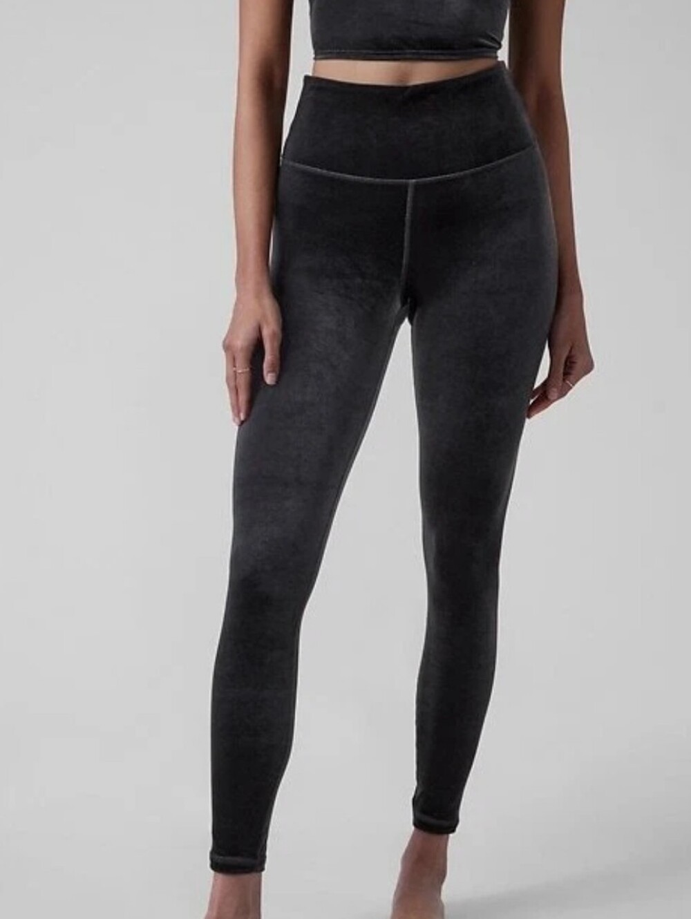 Athleta Black Velour Elation High Rise Tight Velvet Yoga Fitness Legging Size S - Picture 5 of 14